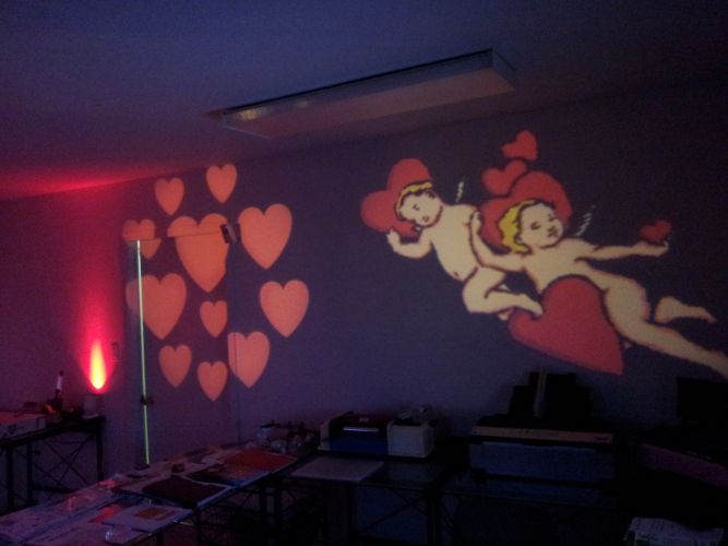 Indoor and outdoor holiiday projections create beautiful scenes